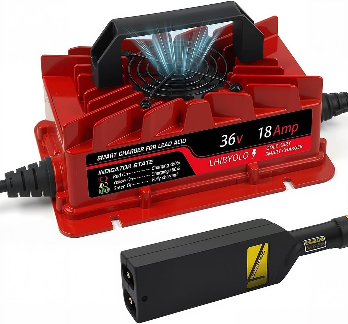 36V Golf Carts Battery Charger for 18 AMP EZGO TXT, 4-6 Hours Full Charger, Club Car Charger 36 Volt,with 2008-Present EZGO TXT