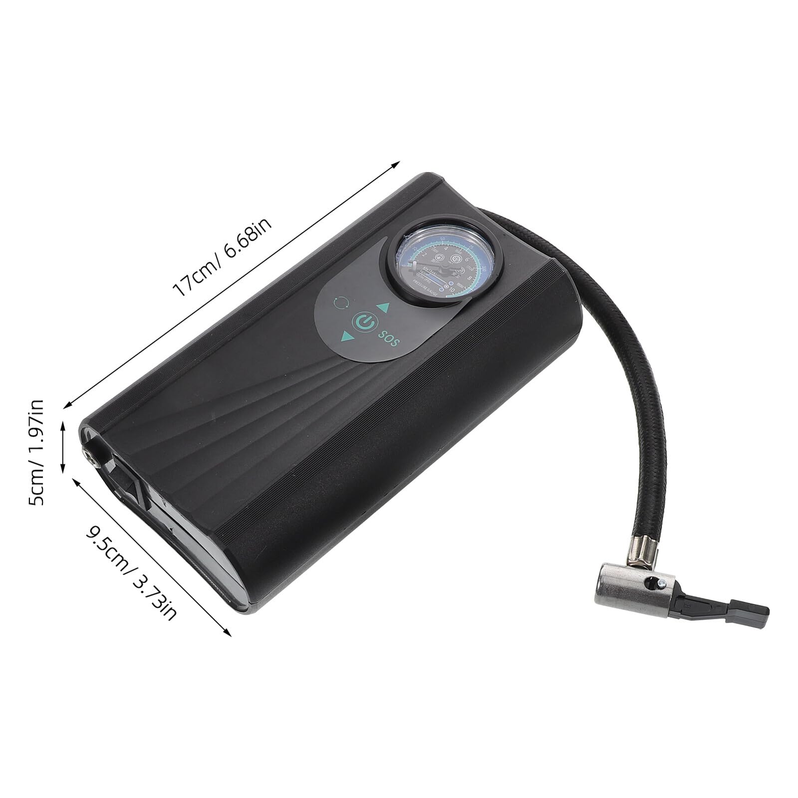 Sosoport Gonfleur de Pneus Portable Compresseur Air Pompe à Vélo avec Manomètre Intégré pour Voiture Moto et Vélo Accessoires de Gonflage