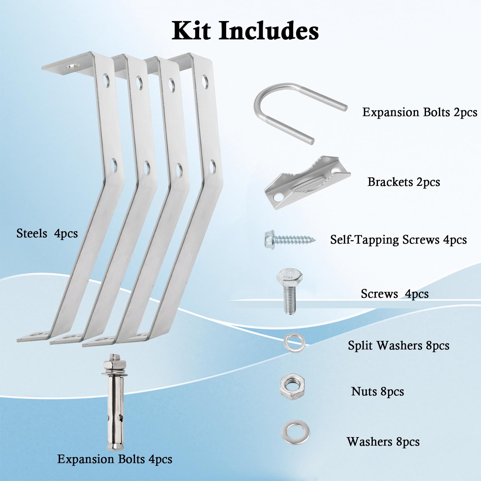 XRDS-RF Antenna Wall Mount 14 Inch Heavy-Duty Stand Off Wall Mast Mount Windproof Antenna Mounting Bracket for TV Antenna Mast (2-Leg + 2-Leg)