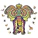 AthlChamp Puzzle in legno, ottimo regalo e giocattolo per adulti e bambini, pezzi di puzzle irregolari e di forma unica, 26 x 27,8 cm, 200 pezzi, elefante corona, medio