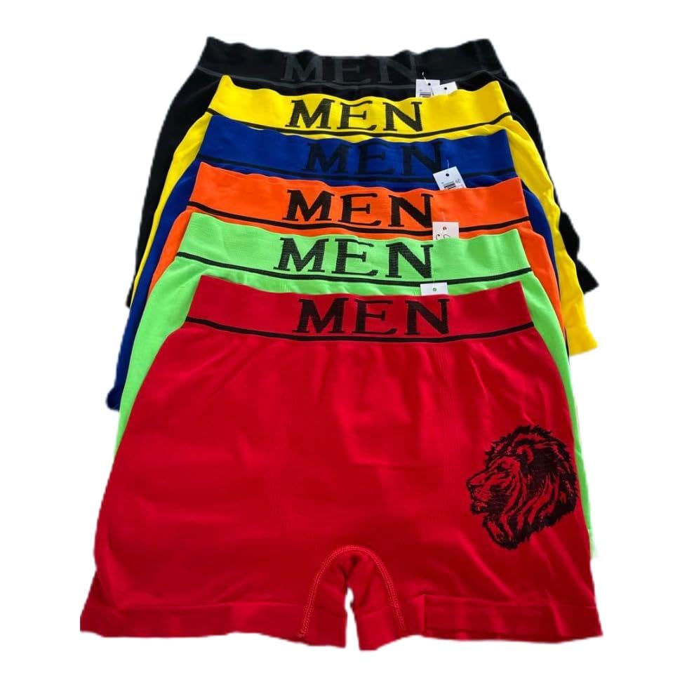 Generic Soft Breathable Boxers Men Summer Elastic Mid Waist Solid Color Seamless U Convex Quick Dry Moisture- wicking Firm 12pack Multi, 00-0