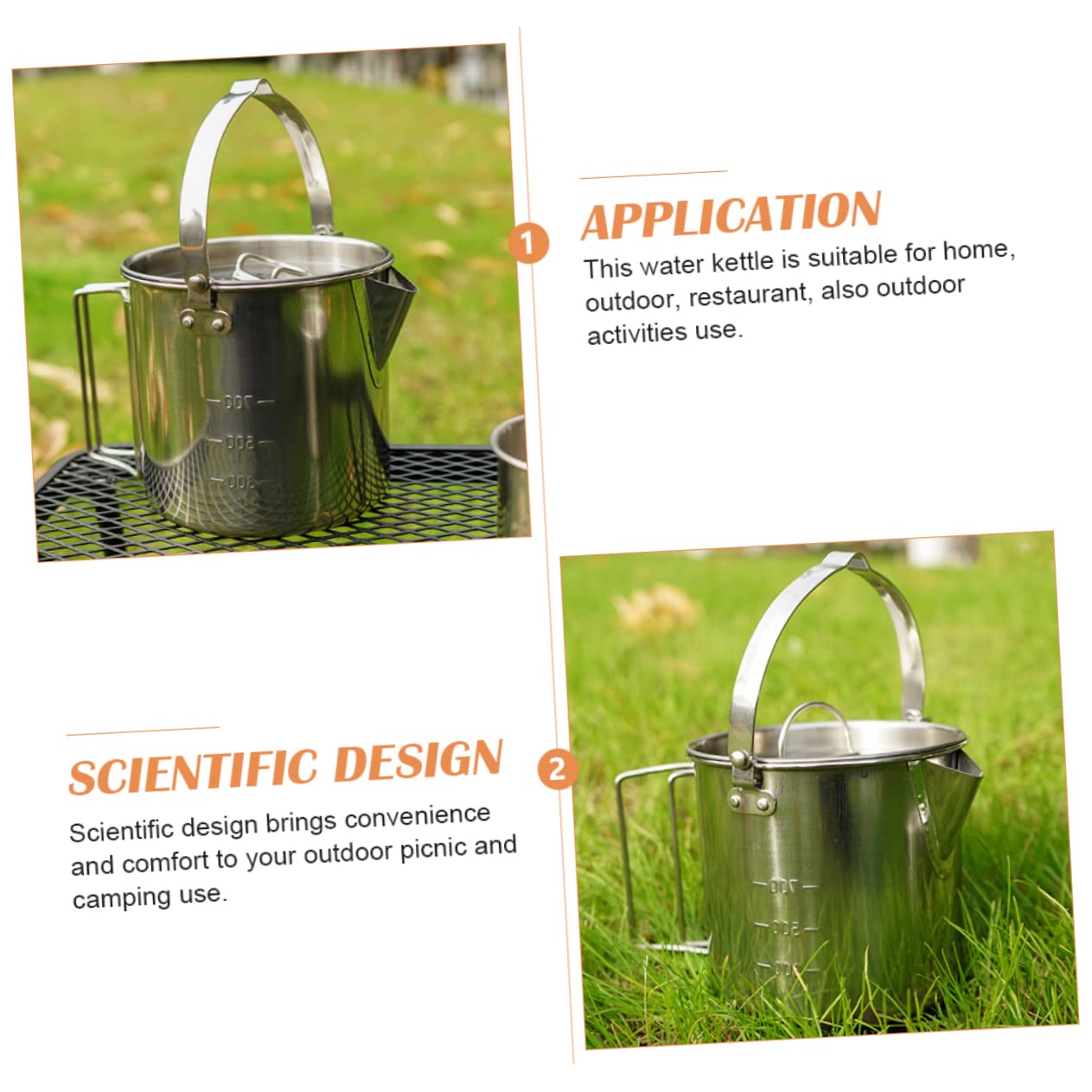 Outdoor Wasserkessel aus Edelstahl 1,2 L Leicht und Widerstandsfähig für Camping und Wandern Praktisch zum Wasserkochen