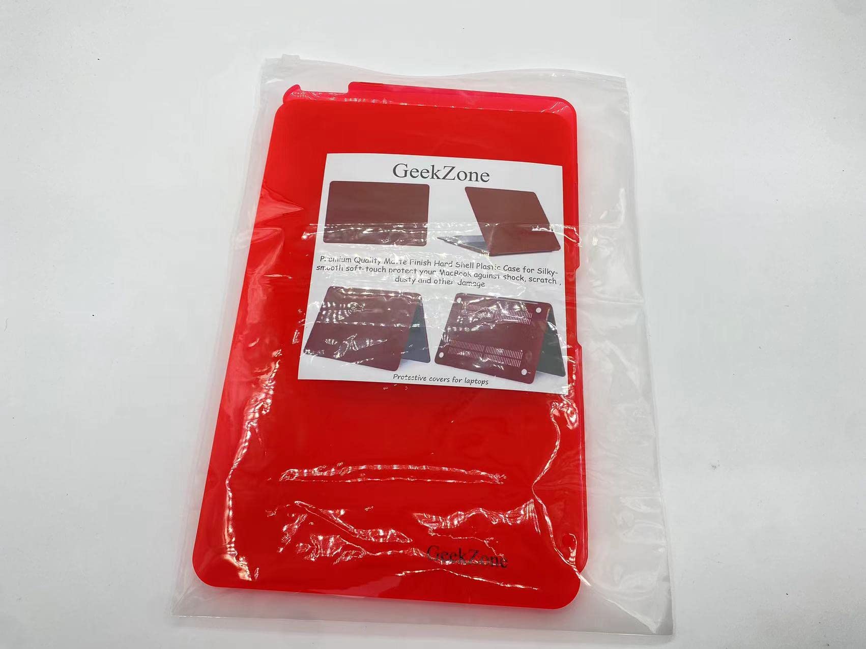 GeekZoneProtective Covers for laptops, Compatible with MacBook 12 inch Case Laptop Hard Shell Protective Case&Keyboard Cover Skin&Screen Protector,Red