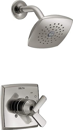Delta - Kit de regadera y grifo Ashlyn con moldura, serie 17, mango dual con cabezal de chorro sencillo, Touch-Clean, acero inoxidable, T17264-SS
