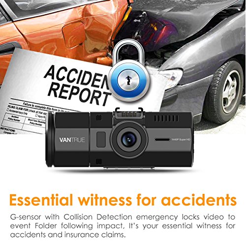 Vantrue N2 Pro Dual Dash Cam Infrared Night Vision, Dual Channel 1080P Front and Inside, 2.5K Single Front Car Accident Dash Camera, 24hr Motion Sensor Parking Mode, Support 256GB max