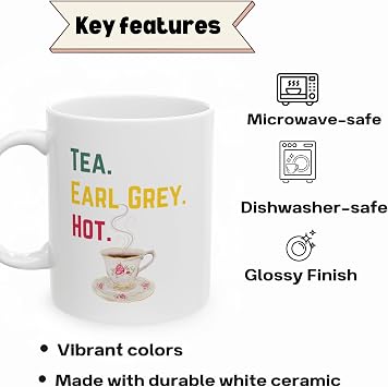 Tea. Earl Grey. Hot. Coffee Mug, Gift for Tea Lovers, Starship Enthusiasts, and Office Humor, Gift for birthdays, holidays, friends, family, or co-workers. Ceramic Mug, (11oz, 15oz)
