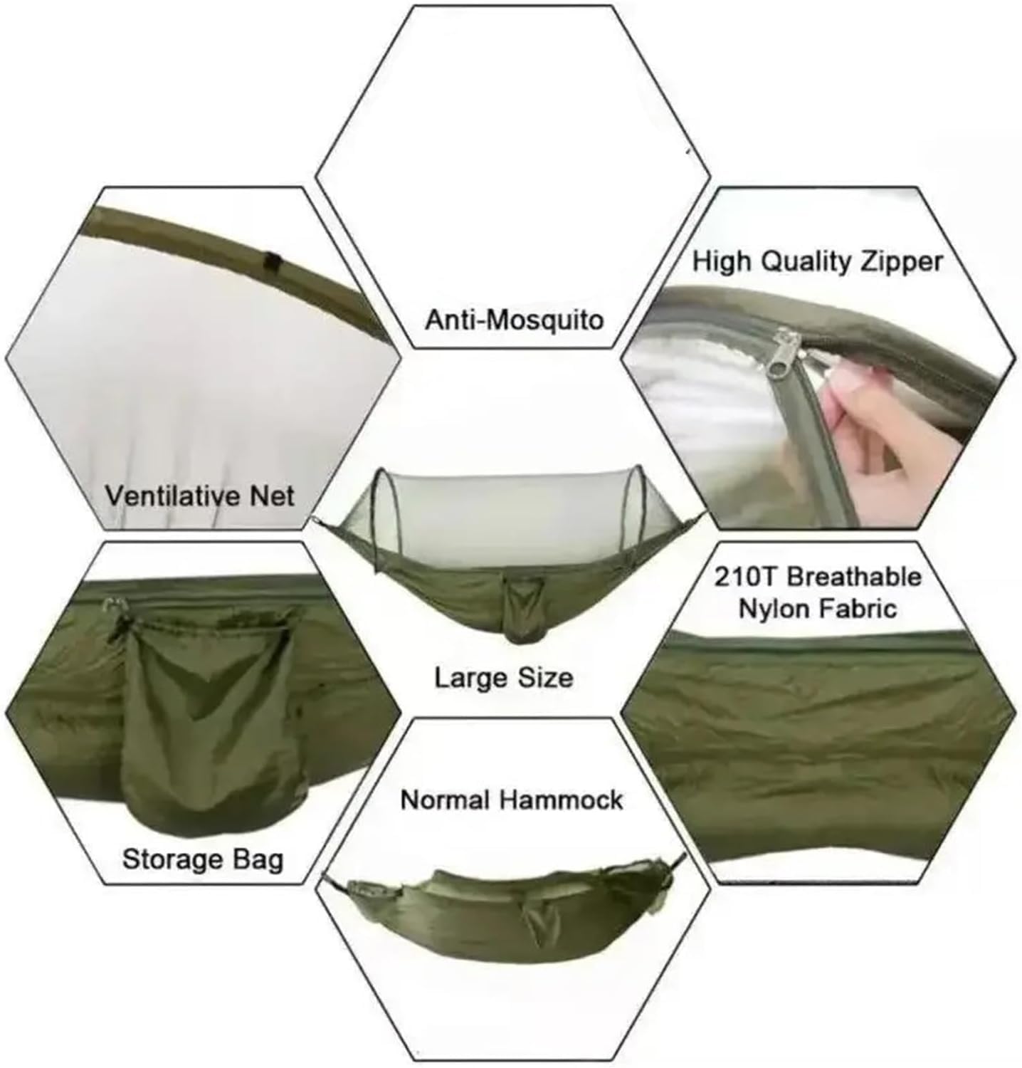 Amaca da Esterno Leggera 250x120 Cm con Rete – Tessuto Paracadute Portatile per Campeggio, Viaggi, Escursioni, Relax in Giardino E Avventura – Resistente, Facile da Montare, Perfetta per Gli