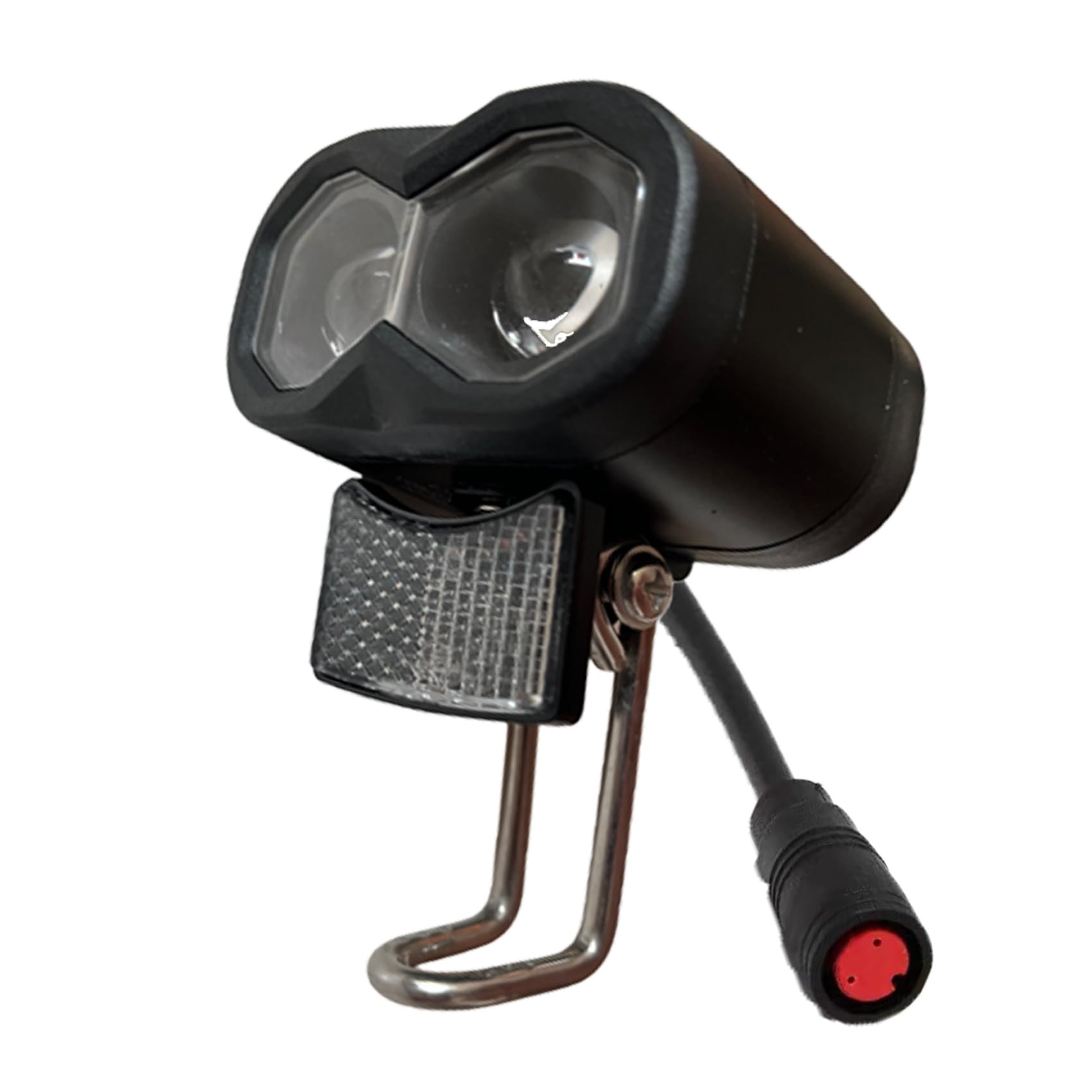 Electric Bike Headlight, 2/3 Pin Male Female Connector, IPX4 Waterproof Dual LED Front Light, 12V-60V Wide Voltage Universal Headlamp for E-Bike ，Scooter & MTB (2 Pin Female)