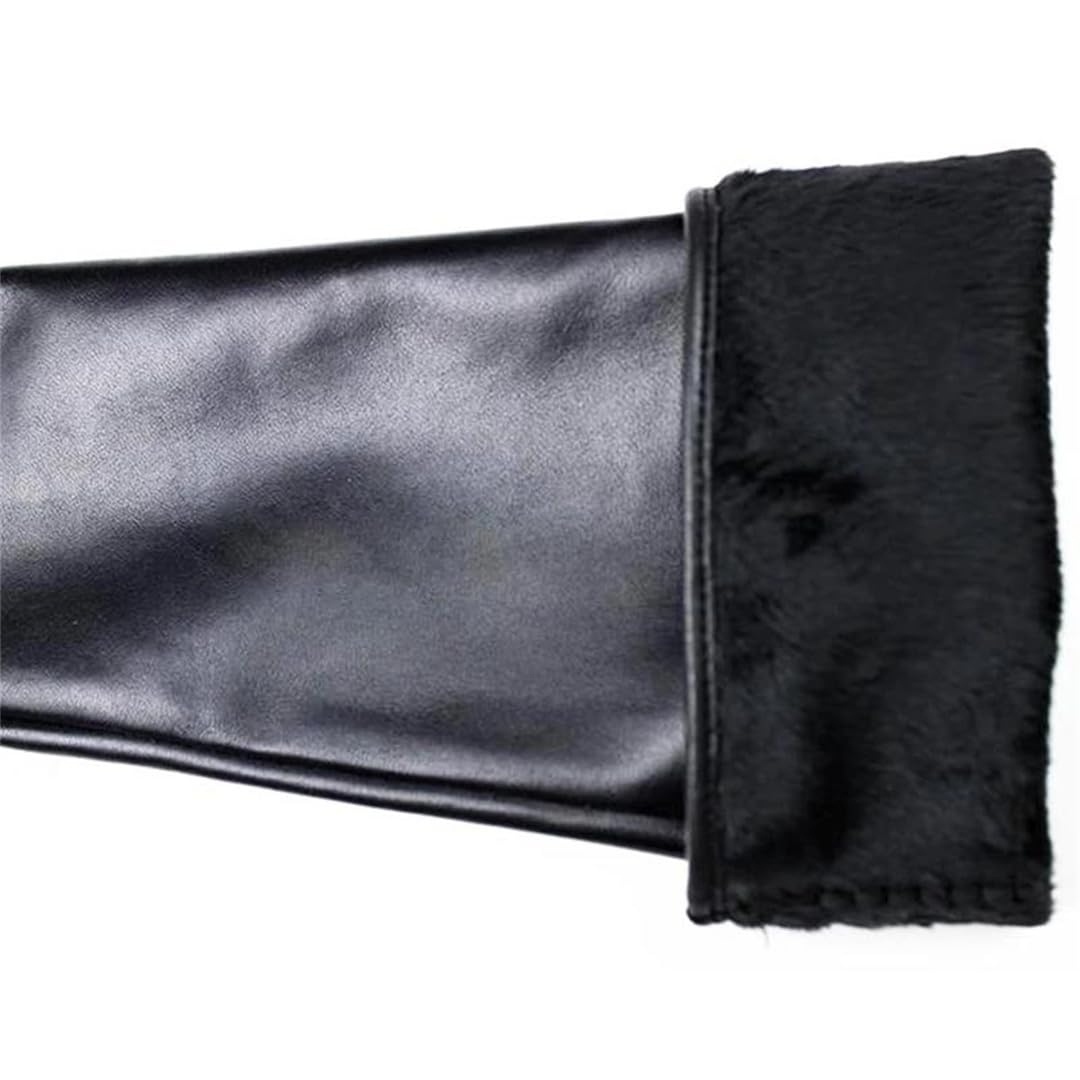 Damen Lange Schaffell Lederhandschuhe Echtes Leder Ellenbogenlänge Fleece Gefüttert Warm Herbst Winter Stil