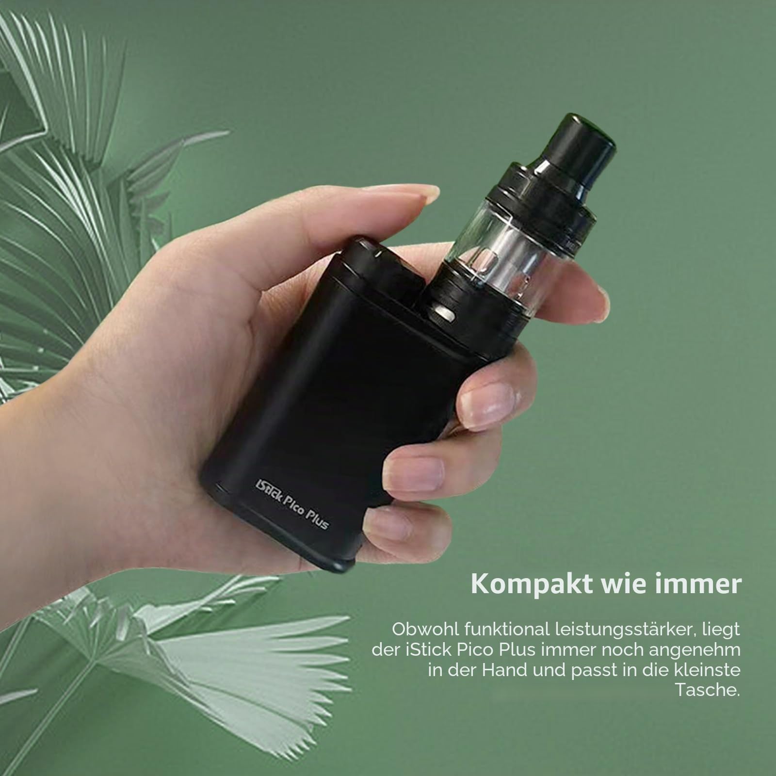Eleaf Vape Istick Pico Plus with Melo 4S Kits 2-4ml Glass Tank 75W 5V 2A Fast Charge Refillable No 18650 No Nicotine (Silber)