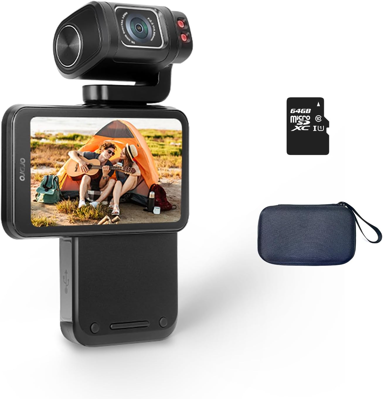 ORDRO M3 5K Video Camera Camcorder, WiFi IR Night Vision Handheld Camera for YouTube,4K UHD Video Camera with 3.5" Flippable Touch Screen, 3250mAh Capacity Battery,64G Card