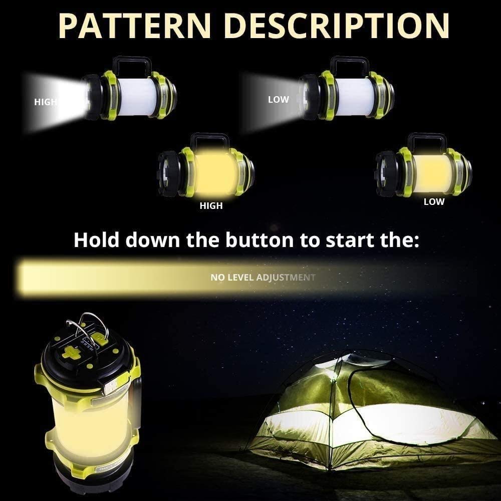 Linterna de Campamento LED Recargable, 1000lm, Banco de energía, Impermeable, Linterna de Linterna Perfecta for Emergencia de huracán, Senderismo, hogar y más, Cable USB Incluido