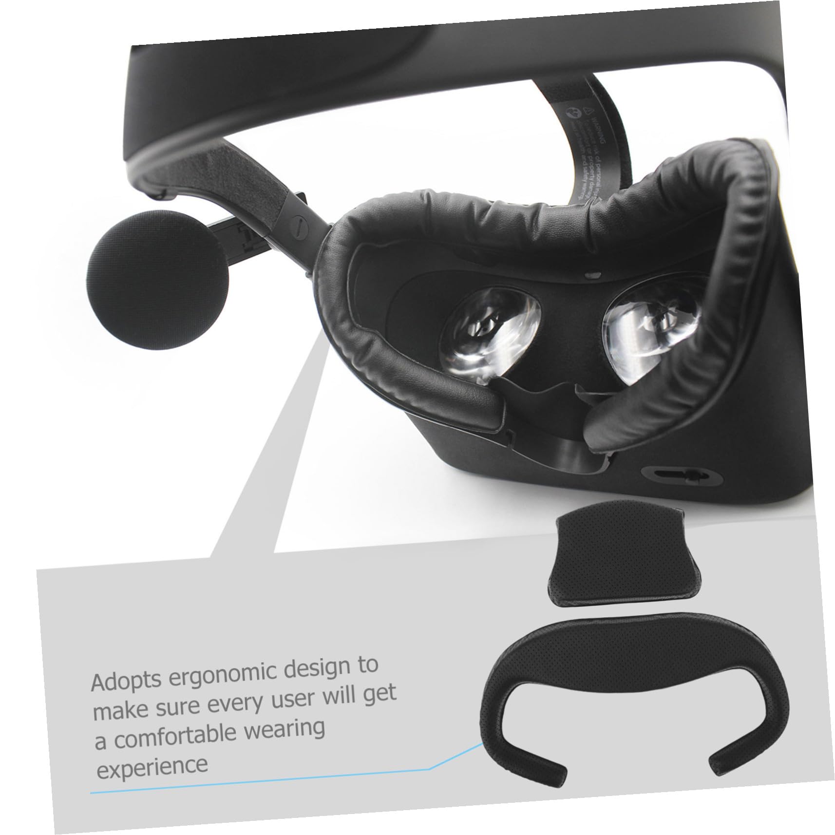 FRCOLOR VR Glasses Face Pad Set Compatible with Pimax Crystal Ergonomic PU Sponge Cushion Light Blocking Sweat Absorption