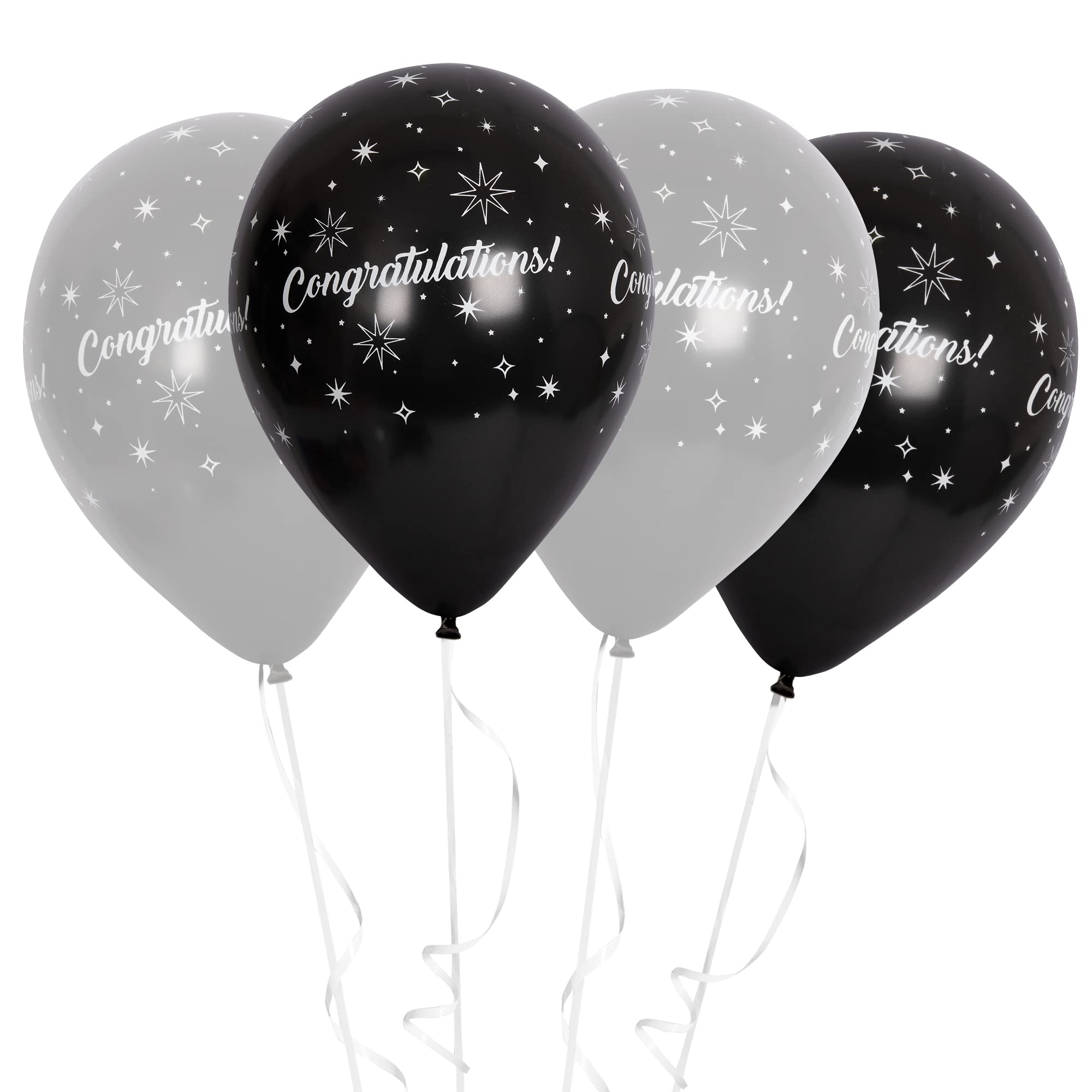 FUN BY AL BAYADER فن Helium Sparkling Balloon 12 inch - Congratulations Pack of 20 (English) Ideal for party Decoration Birthdays, parties, reunions, school dances, weddings and other celebrations.