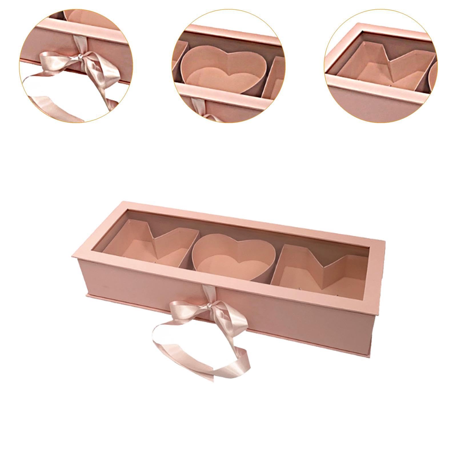 REGALO MAMMA Contenitore per Rifiuti Floreali con Coperchio, Leggero, Multiuso, Sottovuoto, 56x20x10,4 Cm, Rosa