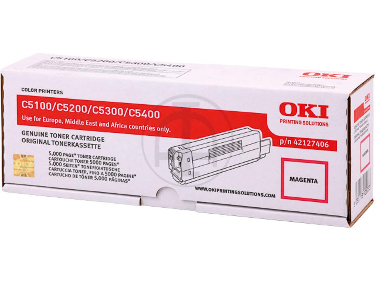 Toner magenta OKI C 5200 N haute capacité 42127406 pour des rendus nets