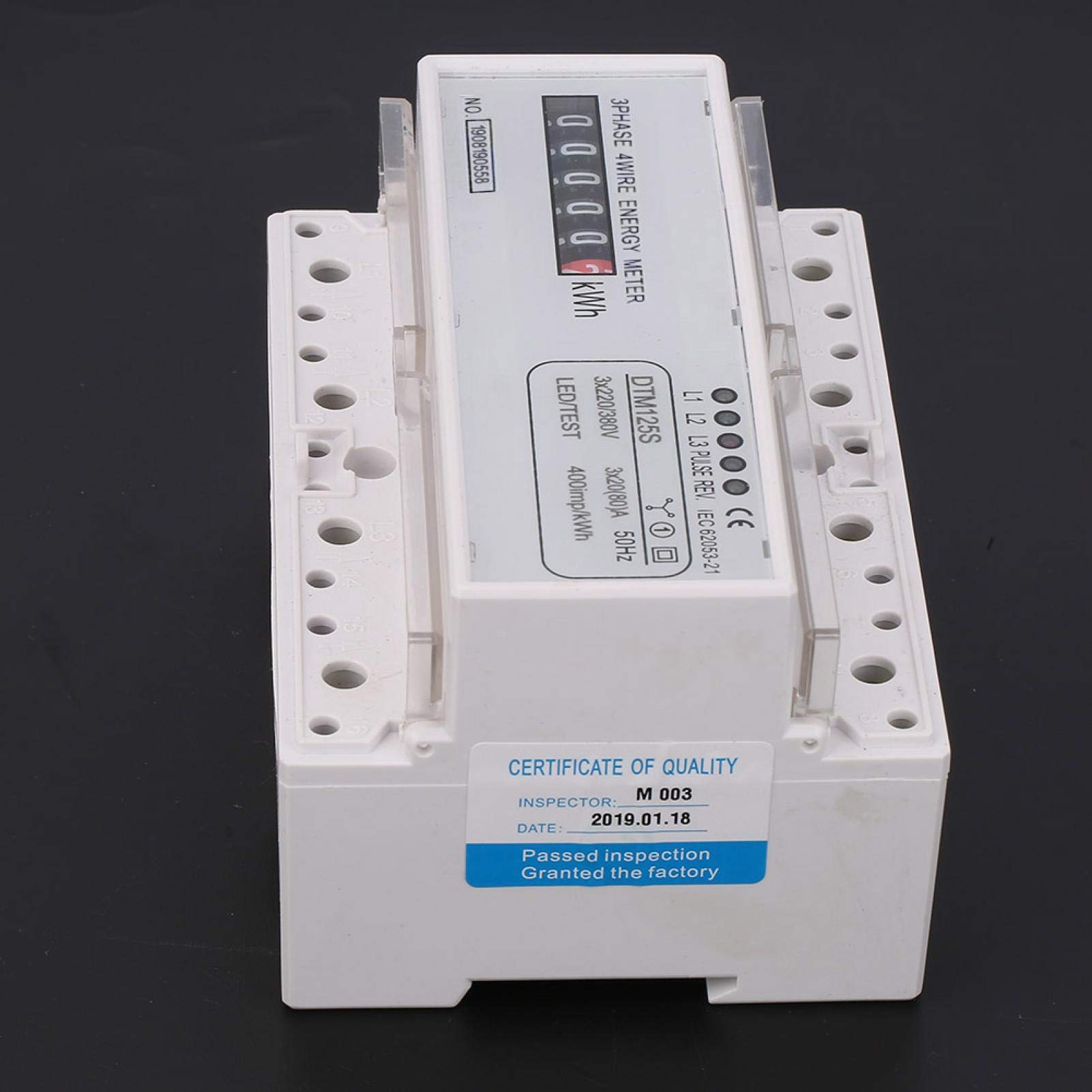 3 Phase Power Meter Energy Consumption Digital Three Wire Meter 220/380V 20-80A White