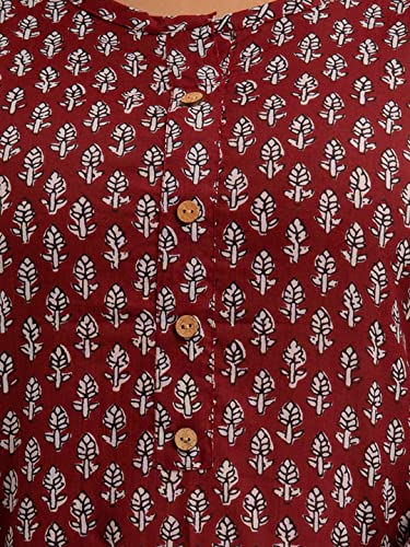 Image of feranoid Women Cotton Printed Straight Short Kurti