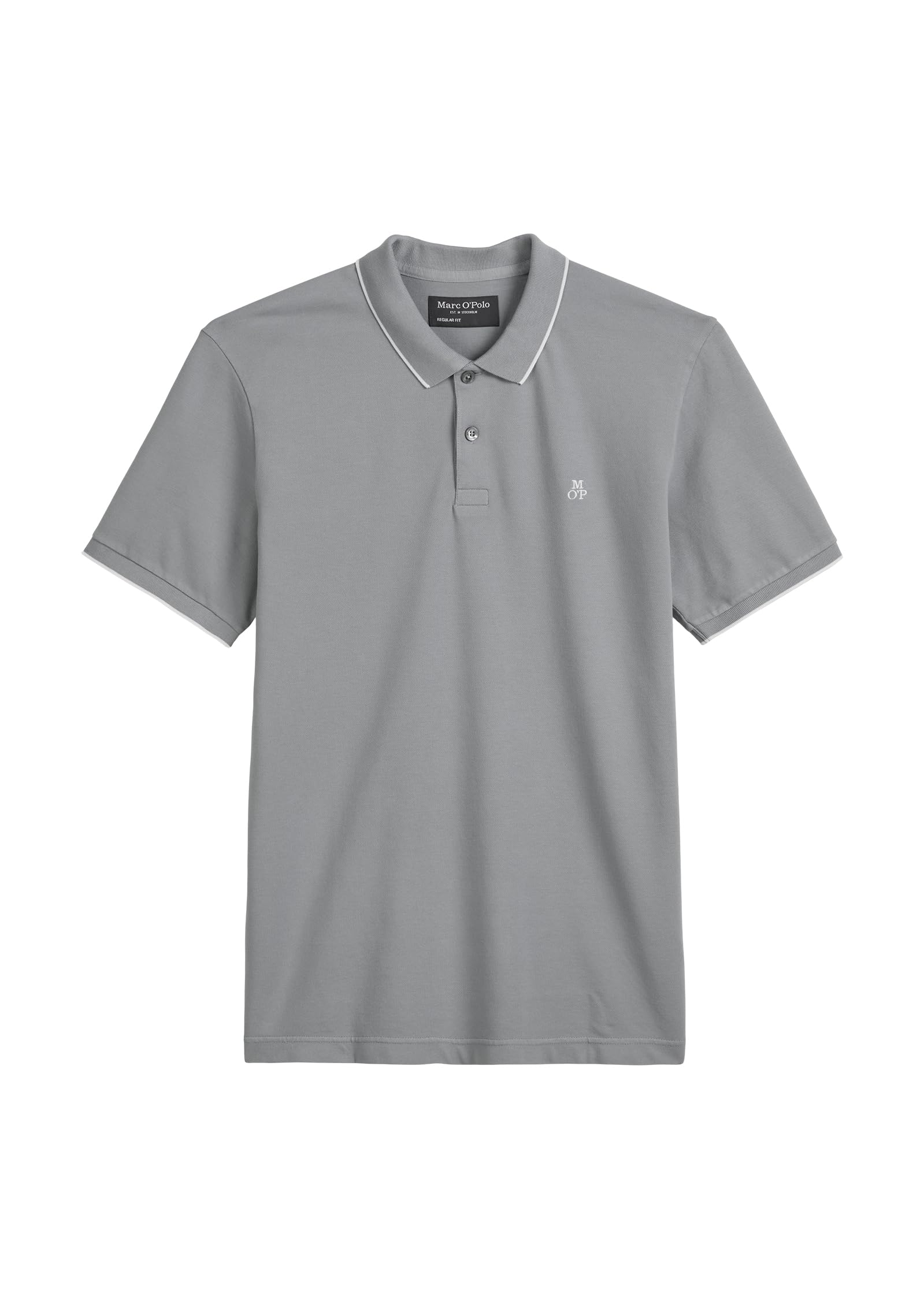 Marc O'Polo Herren Kurzarm-Poloshirt mit Stretch, Regular Fit – Grau (Berlin Breeze)