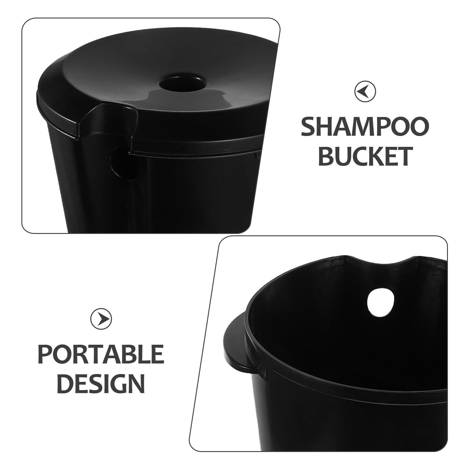 Lavatesta Portatile per Chioma da Viaggio e Salone, Capacità 15l in Plastica, Facile Drenaggio e Raccolta Acque Reflue, Dimensioni 47x24x22 Cm, per Adulti e Utenti Allettati