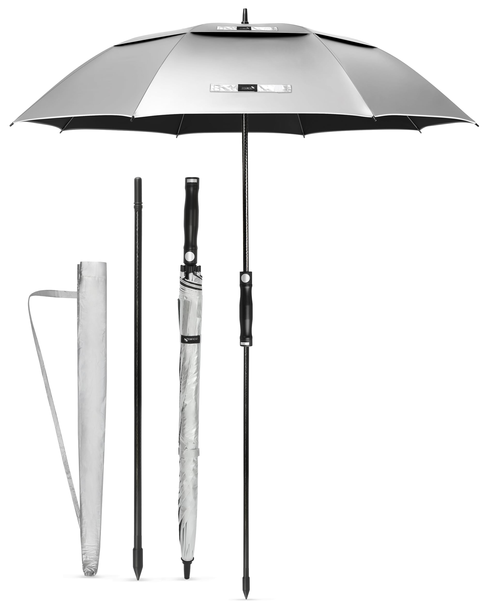 ZOMAKE UV Ombrello da Golf 172/157cm,Ombrello Golf Grande Protezione UV UPF 50+,Grandi Ombrello Pioggia Antivento Robusto Con Barra di Estensione,XXL/XL Ombrelli Automatico Per Uomo Donna