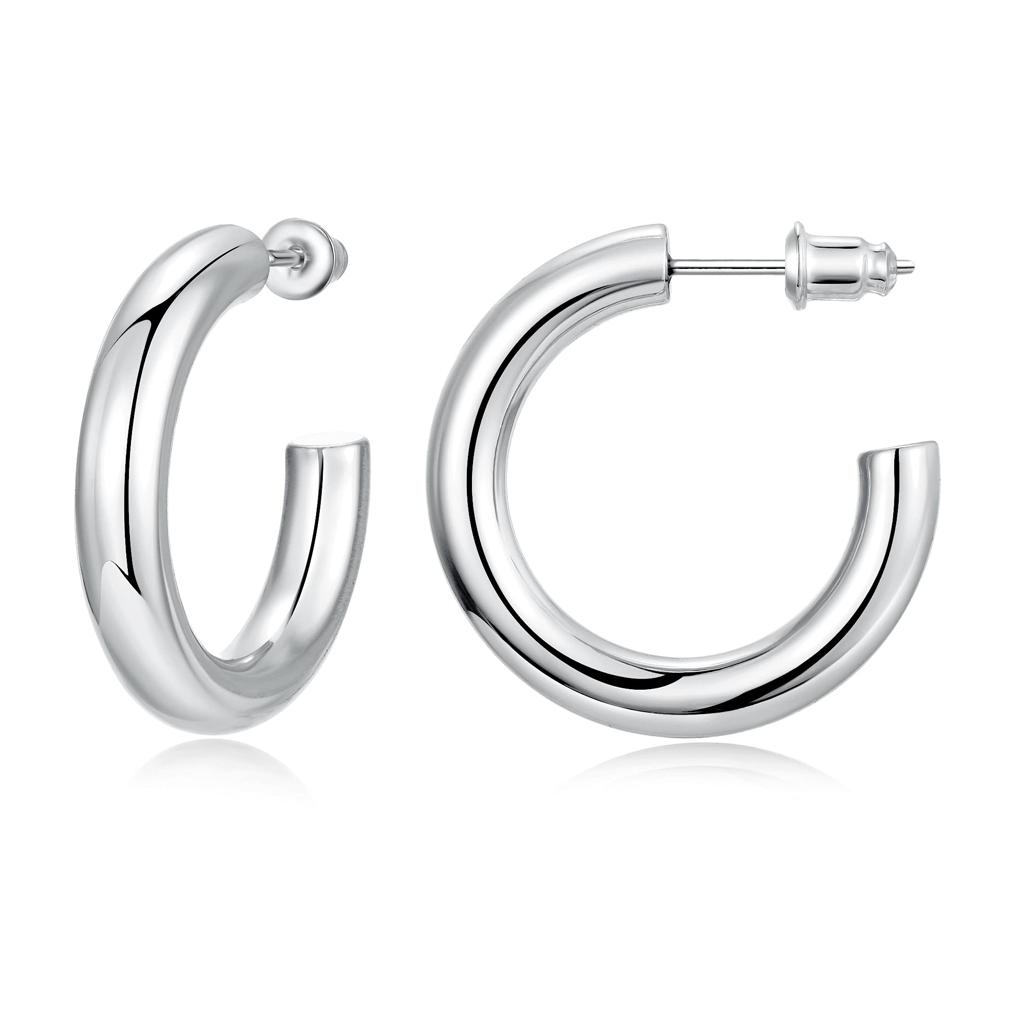 Gacimy 14K Gold Plated Chunky Open Hoop Earrings for Women