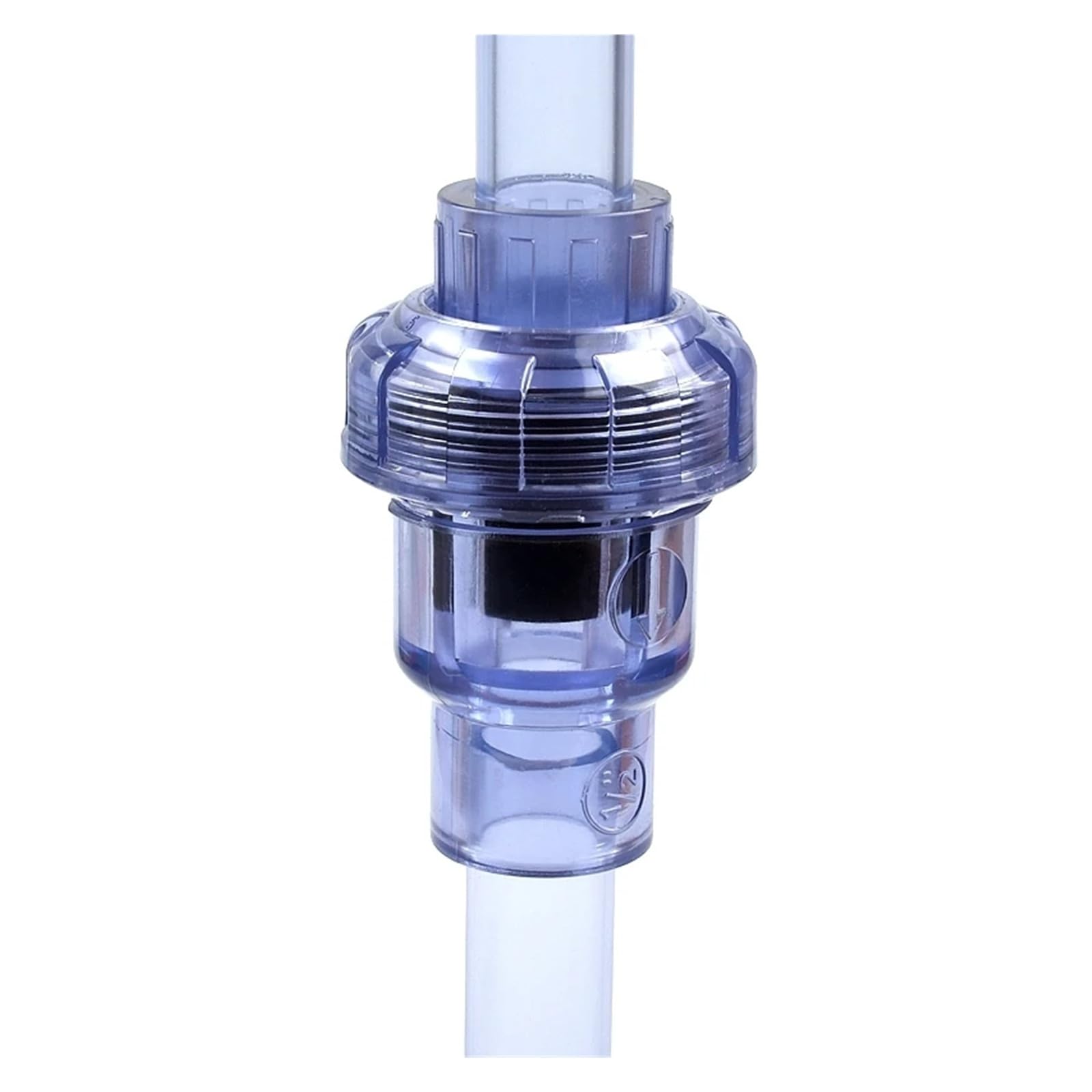 Przezroczysty zawór zwrotny PCV do nawadniania ogrodów i akwariów — rozmiary od 20 mm do 110 mm(Dark Gray,63mm)