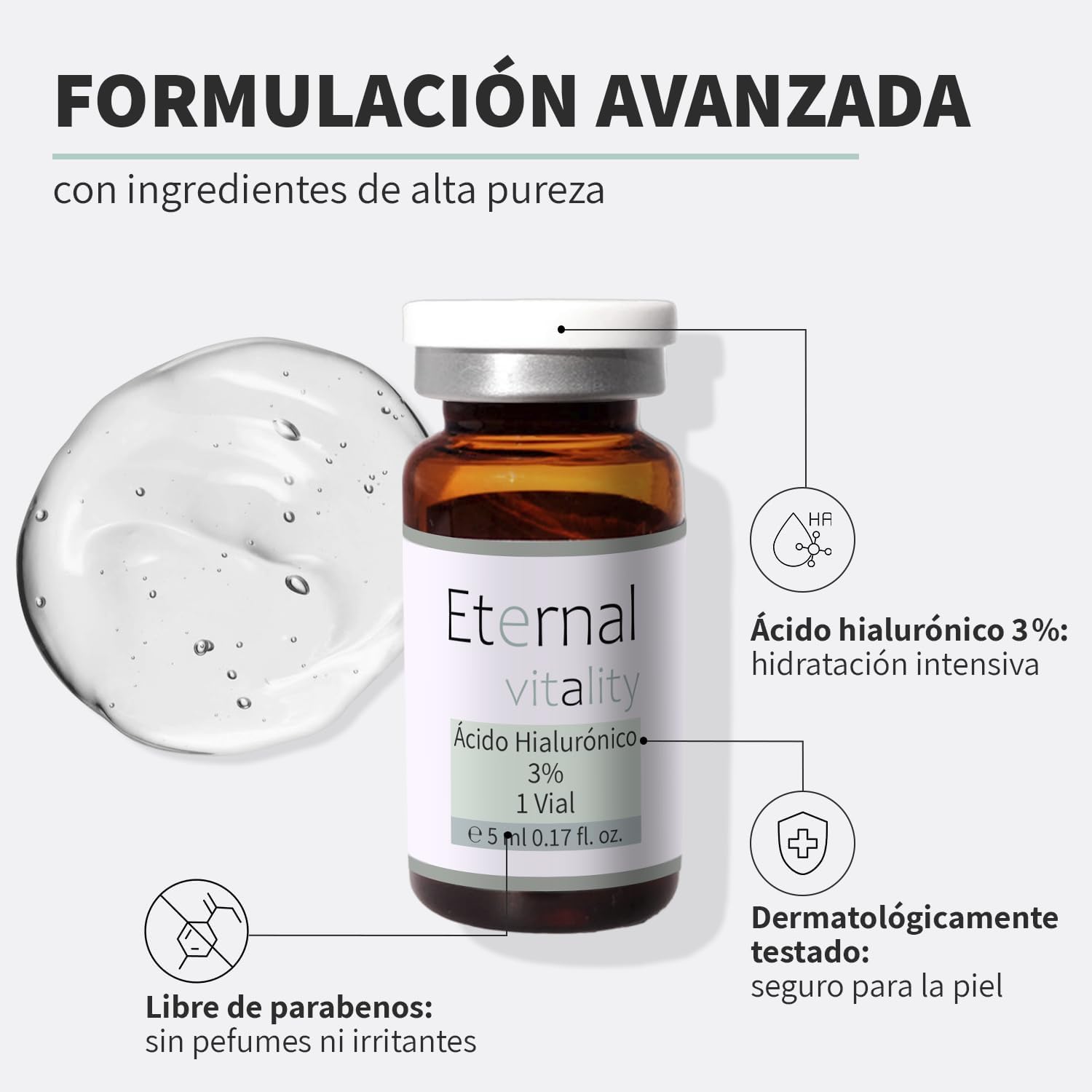 Ácido hialurónico estéril 3% para dermapen. 5 Viales x 5ml profesional. Microneedling facial avanzado. Ideal alternativa a acido hialuronico reticulado. Hidratación profunda sin irritantes ni perfumes