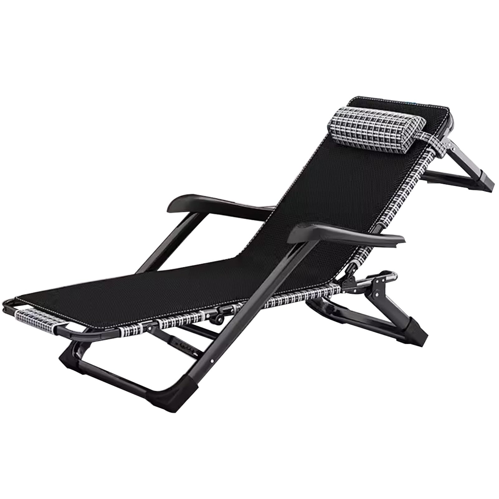 WOTZOV Folding Garden Sun Lounger, Padded Portable Sunloungers Outdoor Patio Armchair Camping Deck Chairs Beach Relax Chair, Max Load 160 Kg