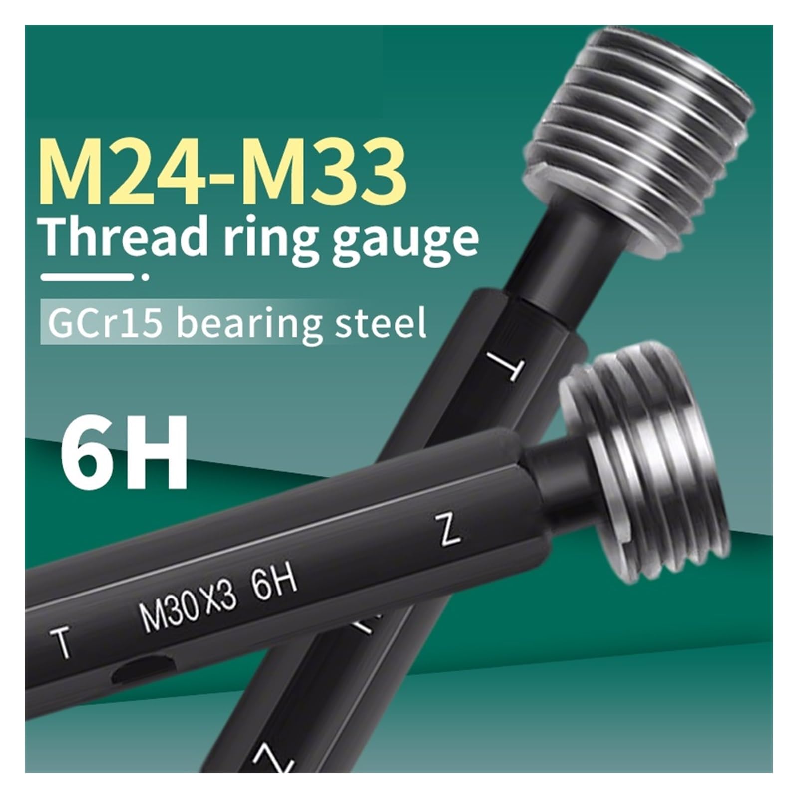 Calibro a tampone filettato 1 pz 6H M24-M33 calibro in acciaio calibro metrico a filettatura fine strumento di misura(M39x1.5 1PCS)