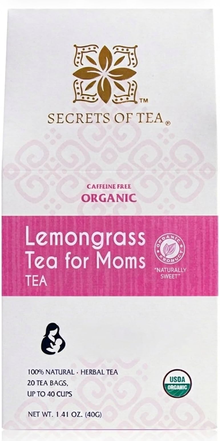 Secrets Of Tea Lemongrass Herbal Tea – USDA Organic Caffeine-Free Herbal Tea for Women – Refreshing Lemongrass Flavor with Chamomile & Fennel – Enjoy Hot or Iced – 20 Biodegradable Tea Bags (Up to 40 Servings)