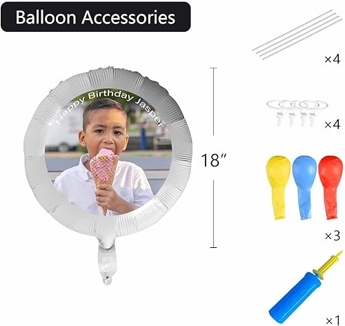 Miniatura 7 de Globo personalizado con cara, fotos personalizadas, globos de feliz cumpleaños, globos con nombre personalizado para regalos de fiesta de aniversario