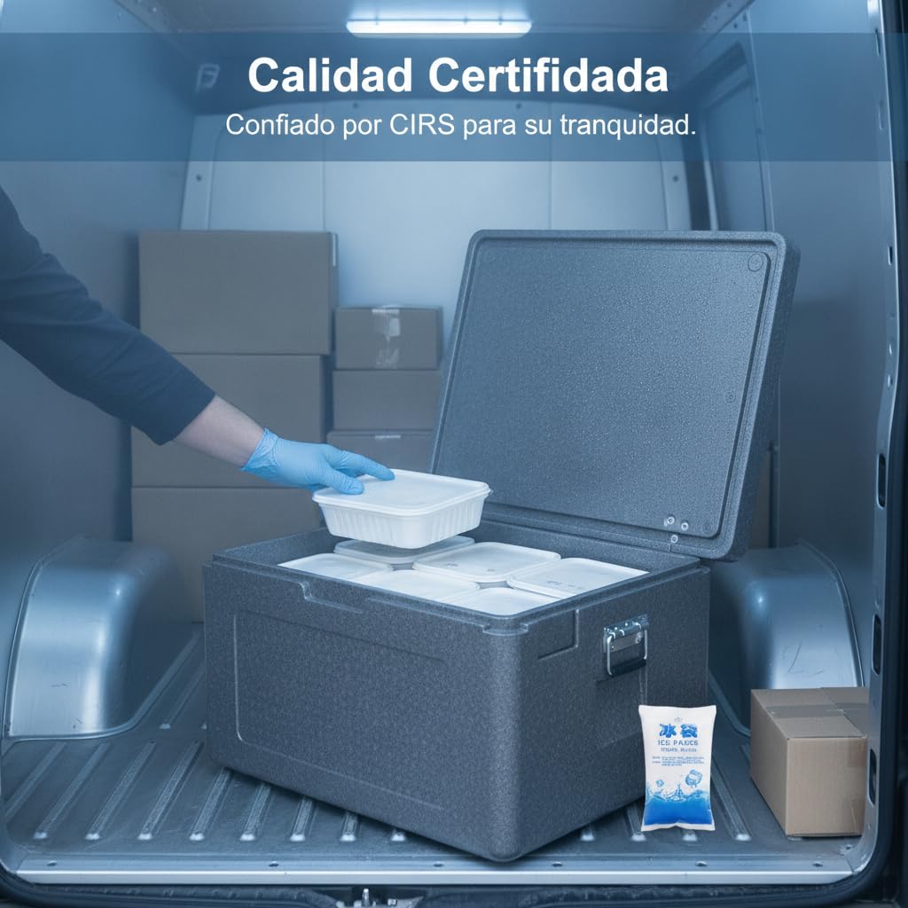 Scatola Termica EPP Professionale per Alimenti Caldi e Freddi, Box Isotermico Riutilizzabile, per professionisti, Grigio 8L