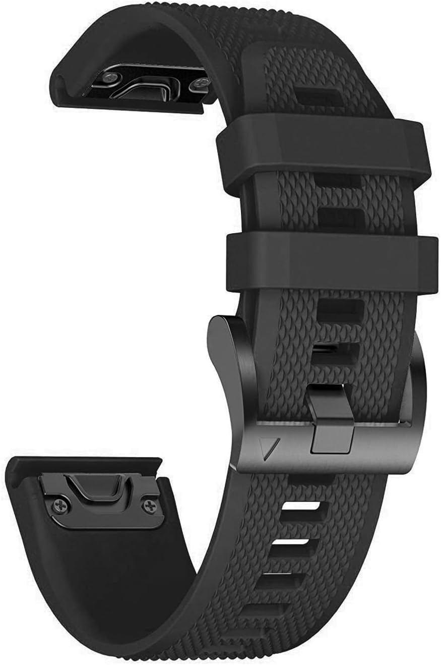 ANCOOL for Fenix 5/Fenix 6/Fenix 7 Band 22mm Silicone Watch Band for Fenix 8 47mm/Fenix 7 Pro/6 Pro/5 plus/Forerunner 935/945/955/965/Approach S62/S60/Epix Gen 2 47mm(Black)