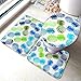 Momona Juego de alfombrillas de baño reversibles de piña tropical hawaiana de 3 piezas - Alfombras de baño suaves para ducha - Alfombra de contorno y tapa de inodoro - Combinación perfecta y comodidad