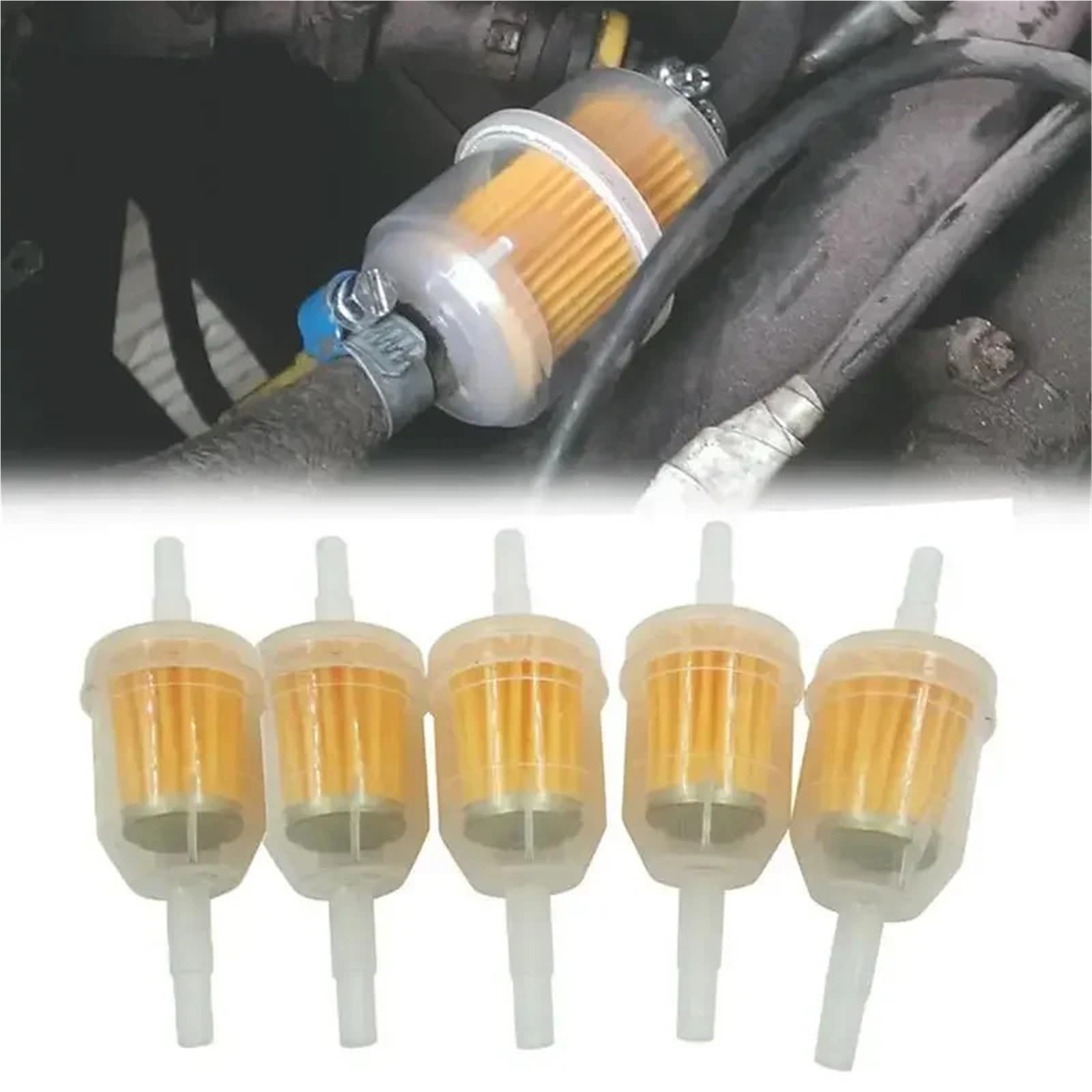 Filtro olio automobile Filtro carburante gas in linea universale 6MM-8MM 1-6 pezzi Tubi filtro olio benzina per auto(1pc-Long)