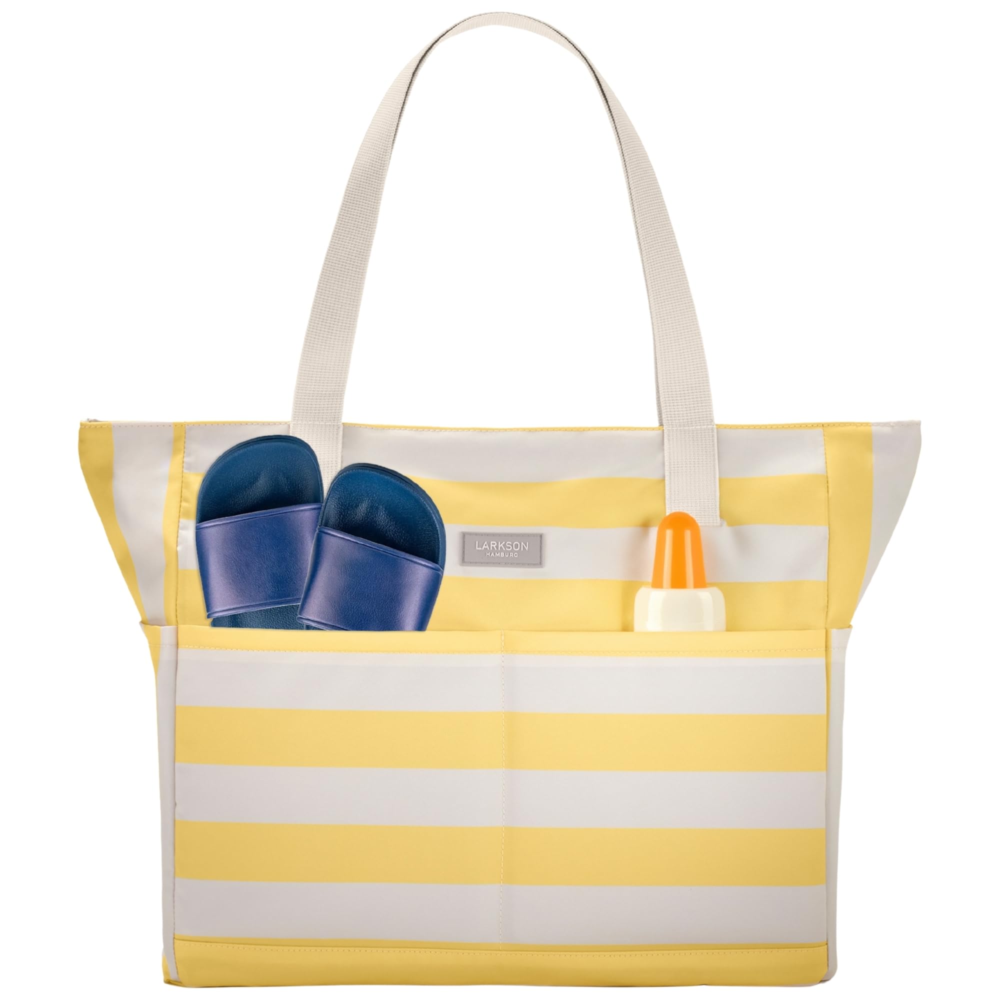 LARKSON Strandtasche Gelb – Linn Große Beach Bag für Strand, Schwimmbad und Alltag
