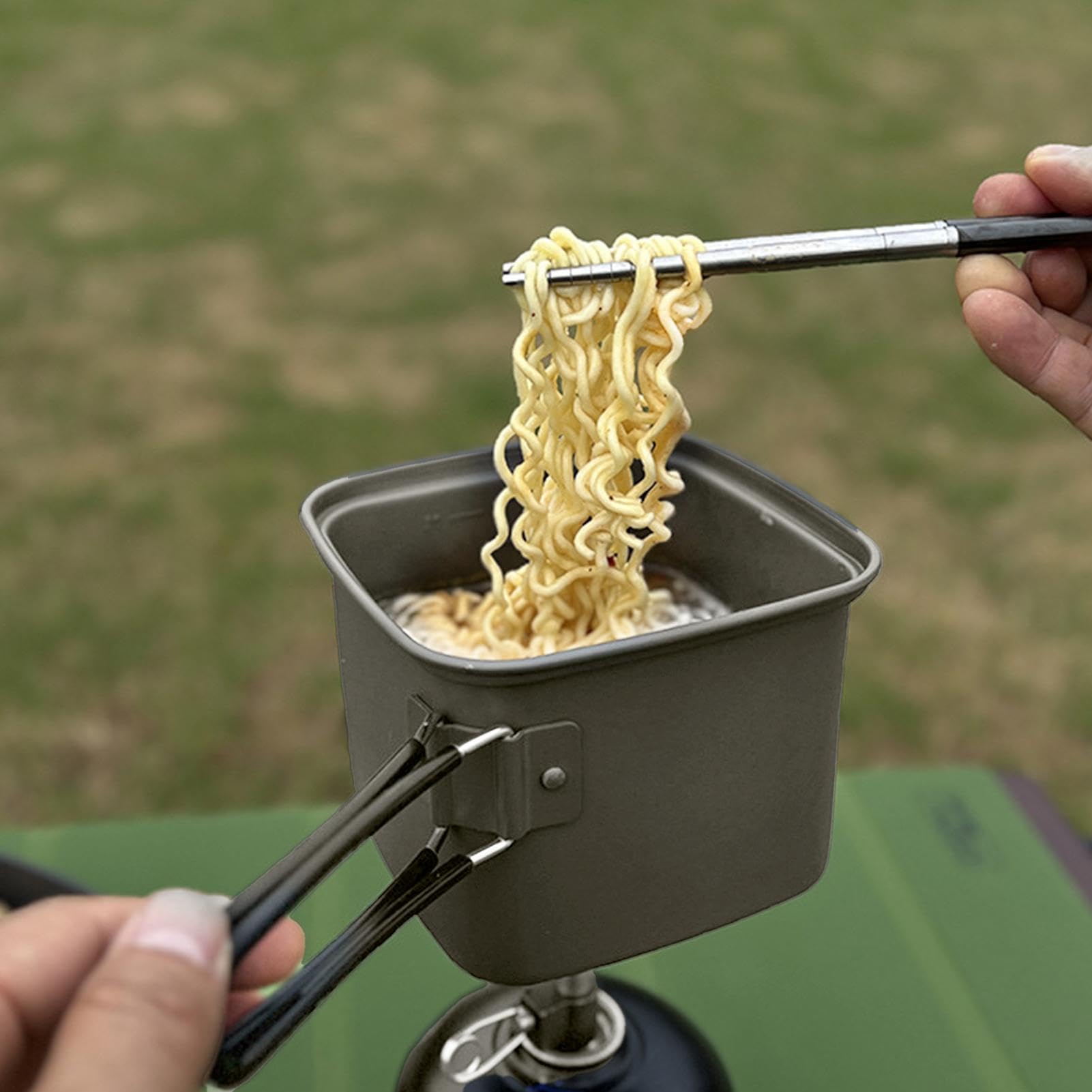 Juego de Utensilios de Cocina para Camping, ollas antiadherentes de | aluminio para exteriores, 5.12 x 5.12 x 4.92 pulgadas, accesorios de equipo de camping, utensilios de cocina multifuncionales