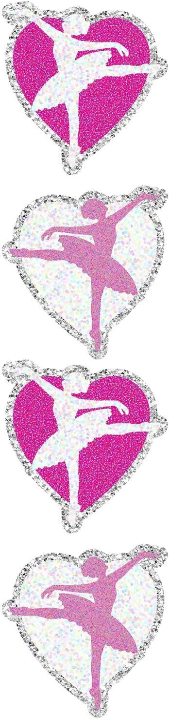 Jillson & Roberts Prismatic Stickers, Ballerina in Heart (12 Sheets)