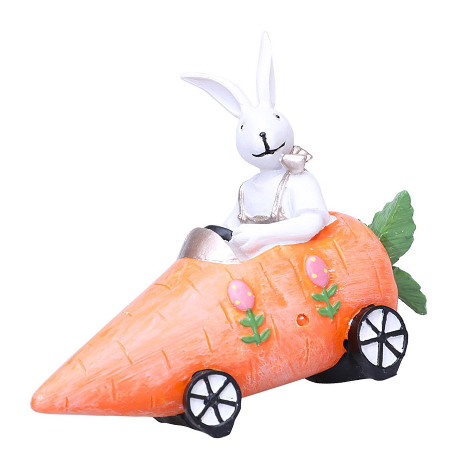 Lapins de Pâques en voiture carotte, figurine cadeau souvenir pour petits et grands