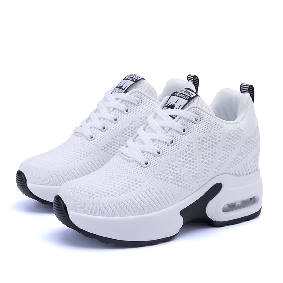 Sneakers Zeppa Interna Donna Scarpe da Ginnastica con Zeppa Alta Donna con Tacco 7 CM