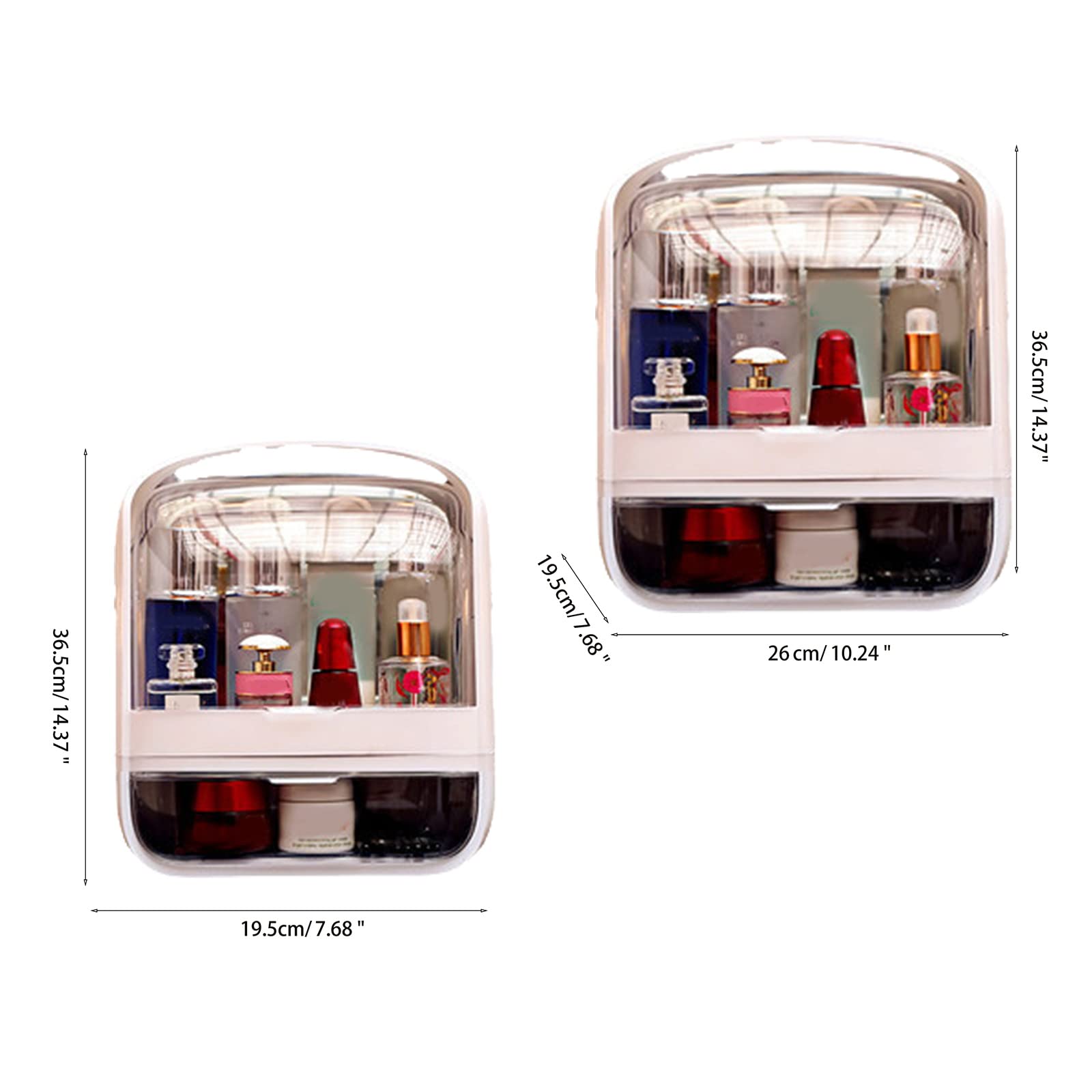 Caja de almacenamiento de maquillaje de plástico para escritorio, exquisita caja de almacenamiento de cosméticos, adecuada para niñas, mujeres, estudiantes universitarios, caja de almacenamiento