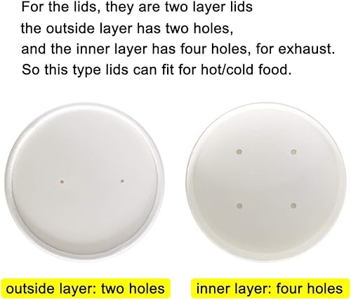 Miniatura 5 de Juego de 50 tazas desechables de helado blanco de 8 onzas con tapas, tazas de papel para llevar, taza de papel, recipiente de comida para llevar