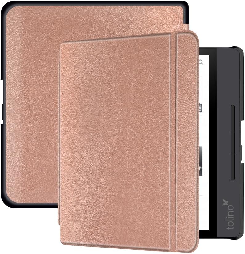 Case for Kobo Forma 8 inch,Luxury The Thinnest and Lightest Leather Smart with Auto Wake Sleep Feature Leather Cover Case for Kobo Forma,8 inch (Model:N782) Ereader (Rose Gold)