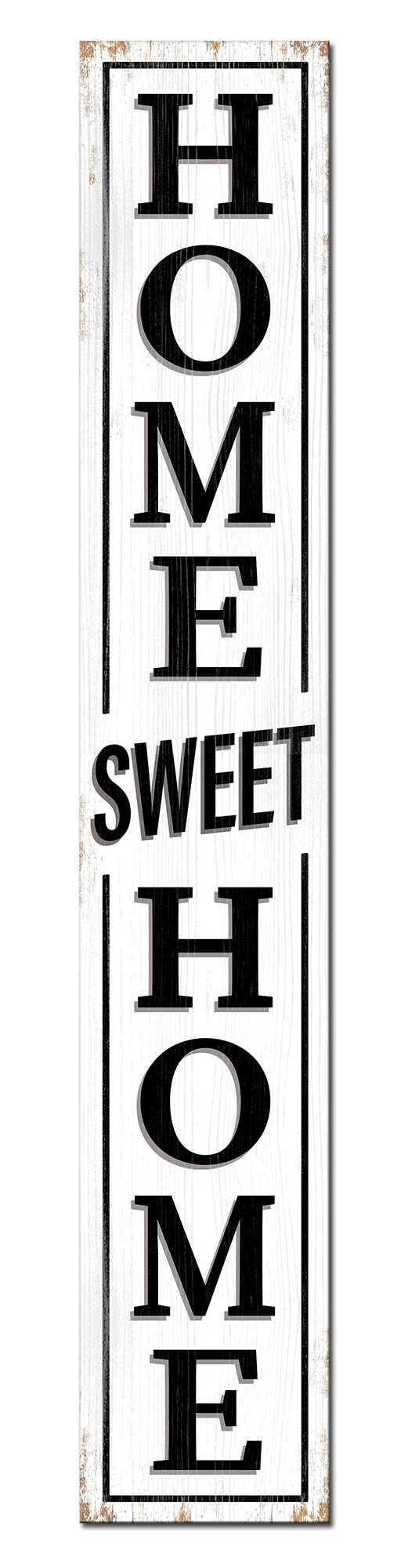 My Word! White Home Sweet Home Welcome Sign and Porch leaner for Front Door, Porch, Yard, Deck, Patio, or Wall - Indoor Outdoor Decorative Farmhouse Rustic Vertical Home Decor – 8”x46.5”