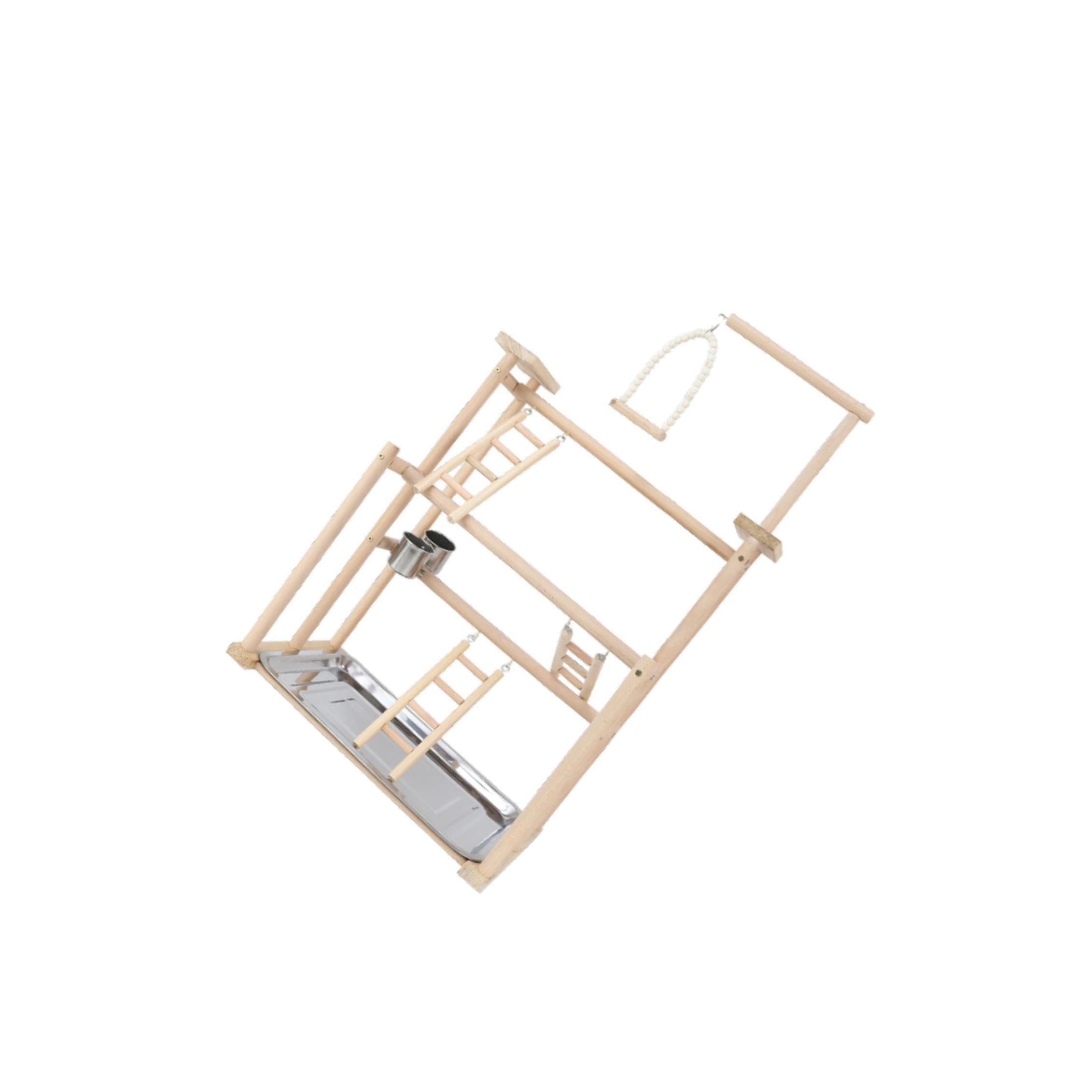 Ailan Jaula de para Madera para pájaros, Accesorios para Juegos, estación de Actividades Que promueve el Equilibrio y la coordinación en Aves, Percha de