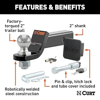Amazon.co.jp: CURT 正規品 2インチ角 トレーラーヒッチ用