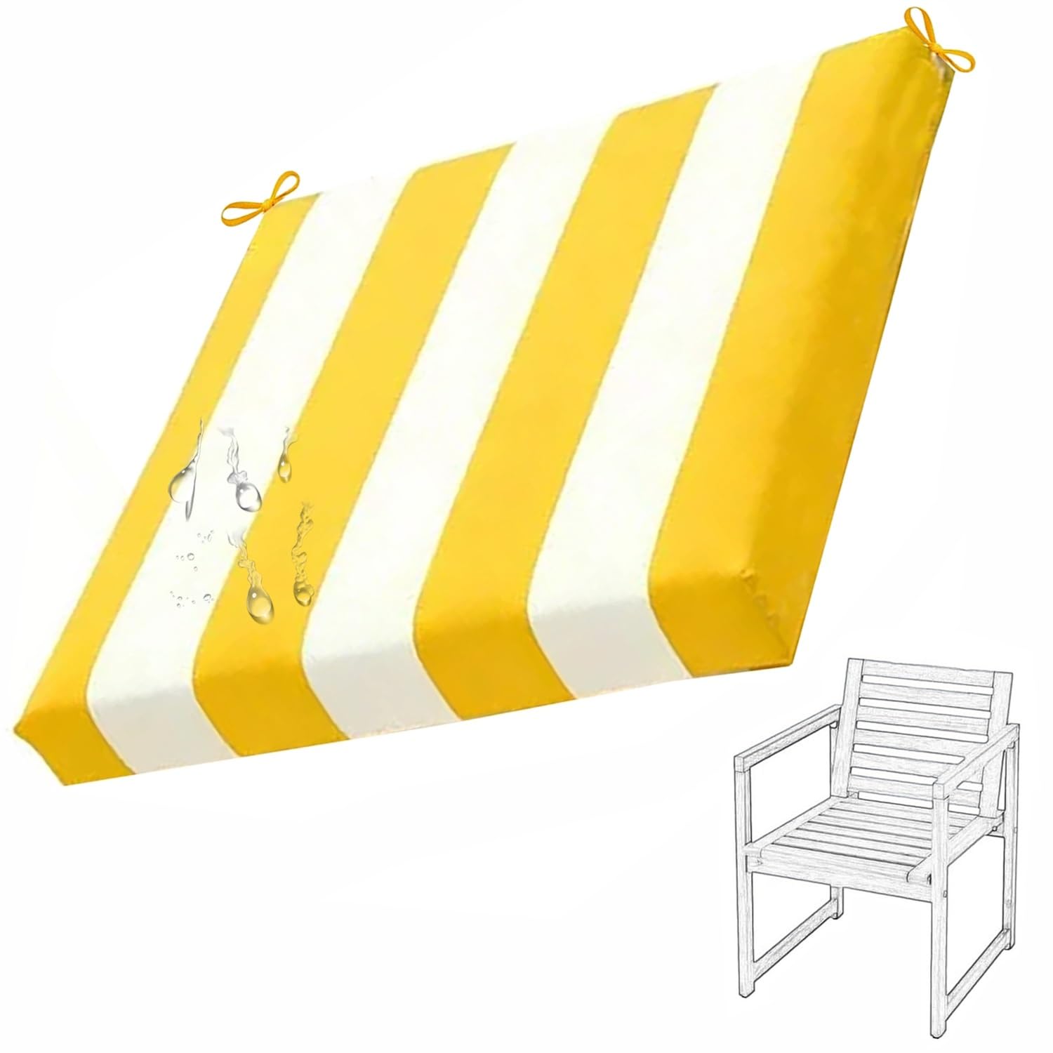 Cojín para sillas jardín contra asientos duros con esponja impermeable 40x40