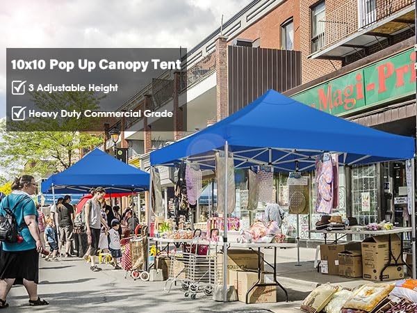 Image of COBIZI 10x15 Heavy Duty Pop Up Canopy Tent with 4 Sidewalls, Uranus