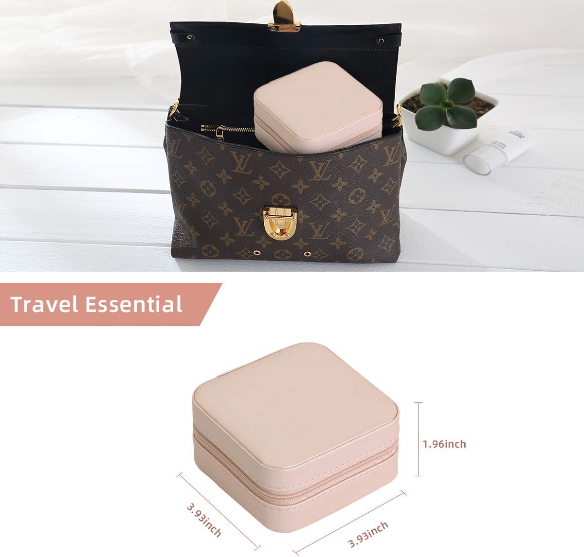 Casegrace Portable Travel Mini Jewelry Box Leather Jewellery Ring Organizer Case Storage Gift Box Girls Women: Home Improvement